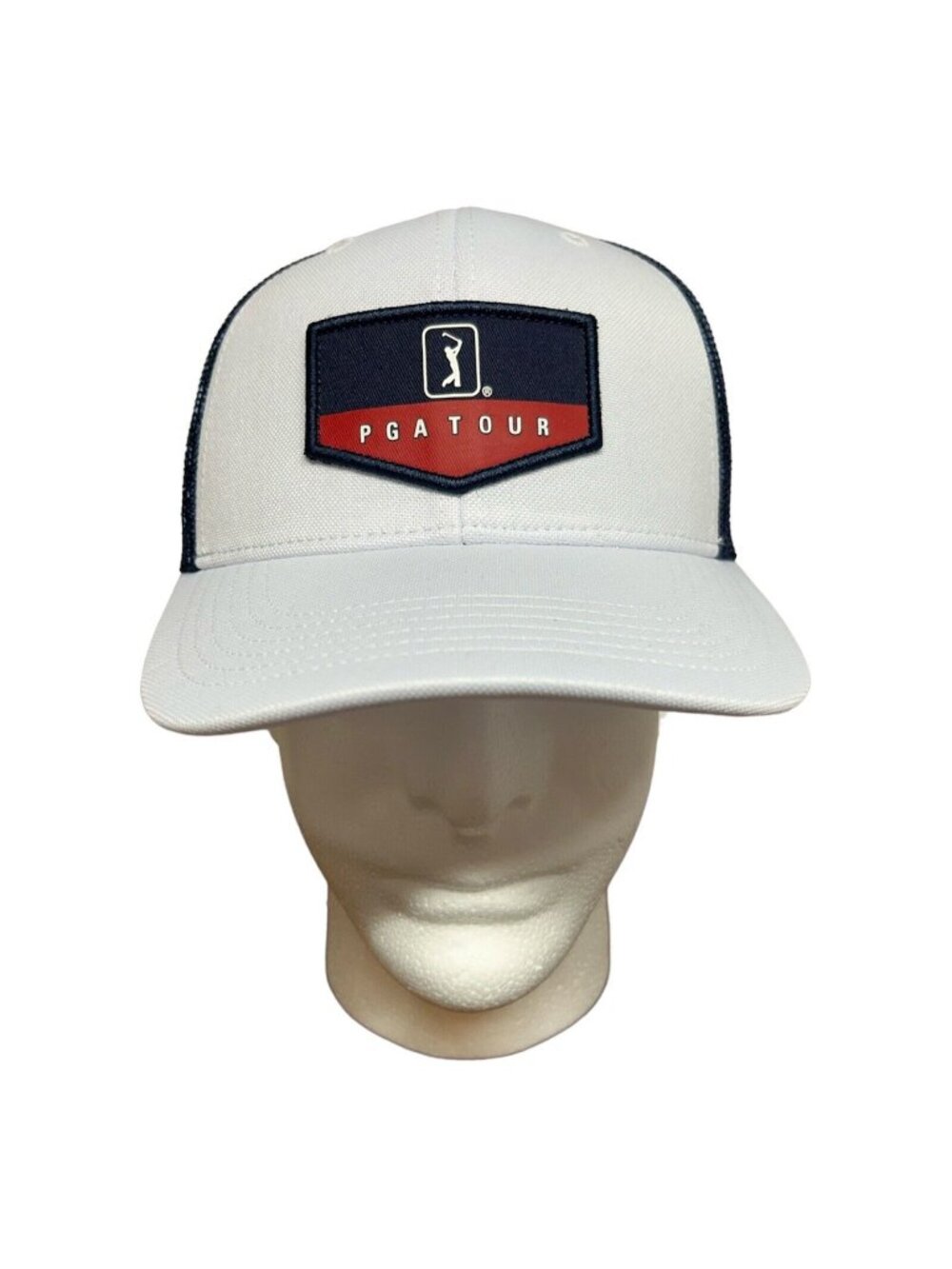 PGA Tour Pro Series Golf Hat Americana Blue White Logo Patch Trucker Snapback